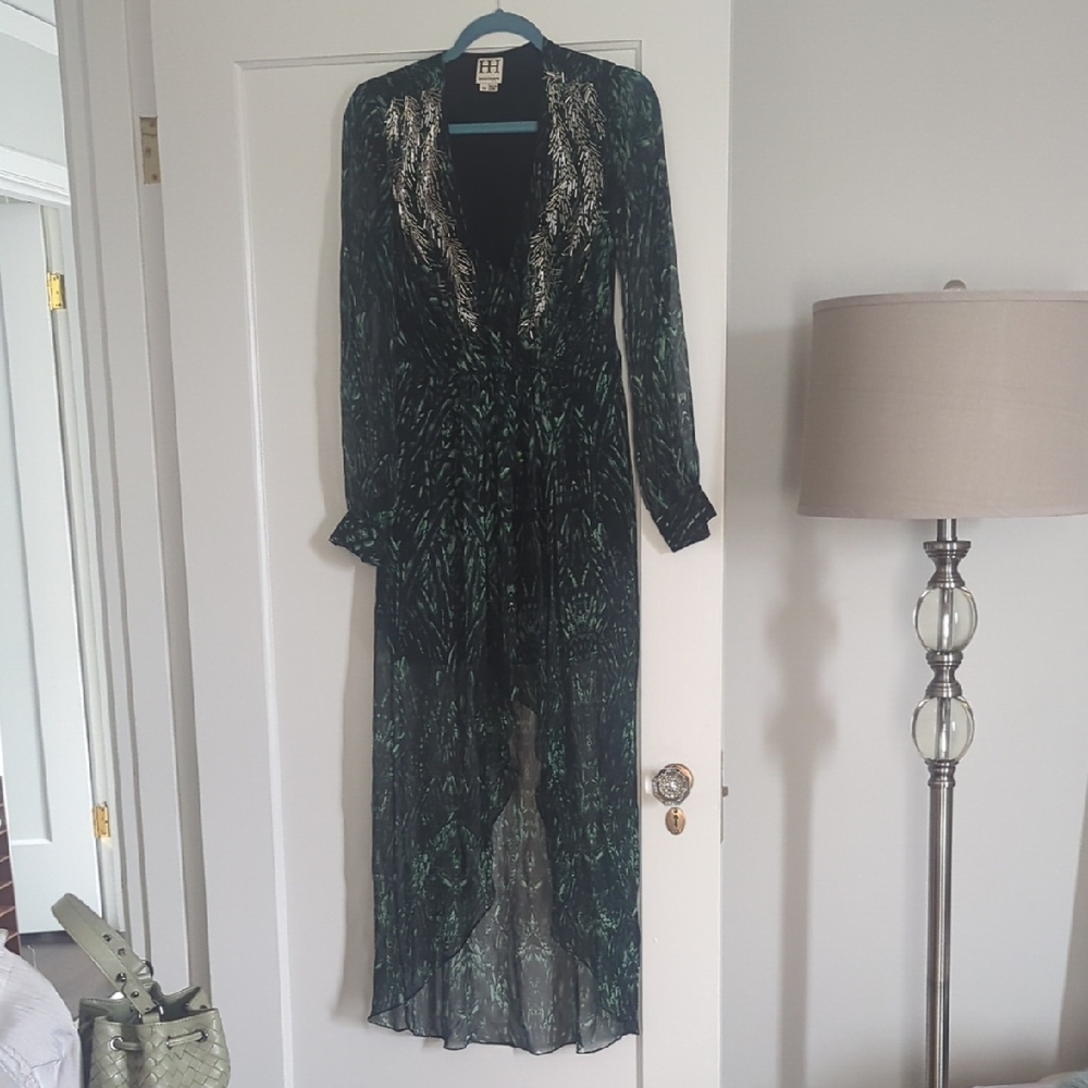 Haute Hippie Green Embellished Dress